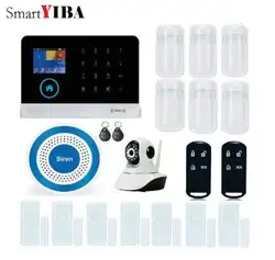 SmartYIBA Wi Fi GSM SIM охранных защита от взлома системы RFID ЖК дисплей Touch беспроводной SMS вызова приложение оповещения Android IOS дом Smart