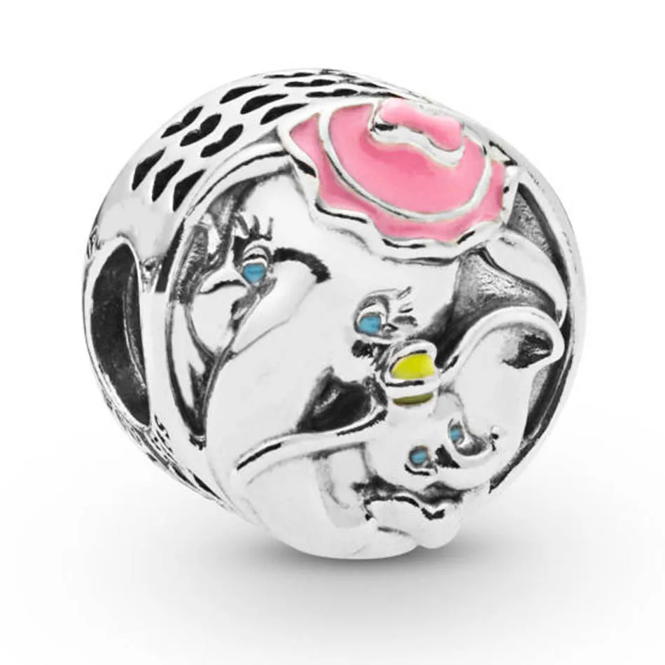 

Authentic S925 Sterling Silver DIY Jewelry Dumbo & Mrs Jumbo Charms fit Pandora Bracelet Bangle