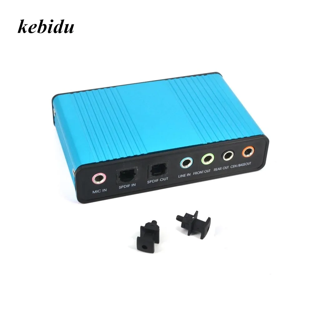 

kebidu USB 2.0 Sound Card 6 Channel 5.1 Optical External Audio Card SPDIF Controller CM6206 Chipset for PC Laptop Desktop Tablet