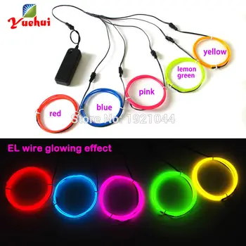 

1Meter x 5pieces 2.3mm multicolor el wire flexible neon car decorate Neon light rope for DIY Car toys/craft party decoration