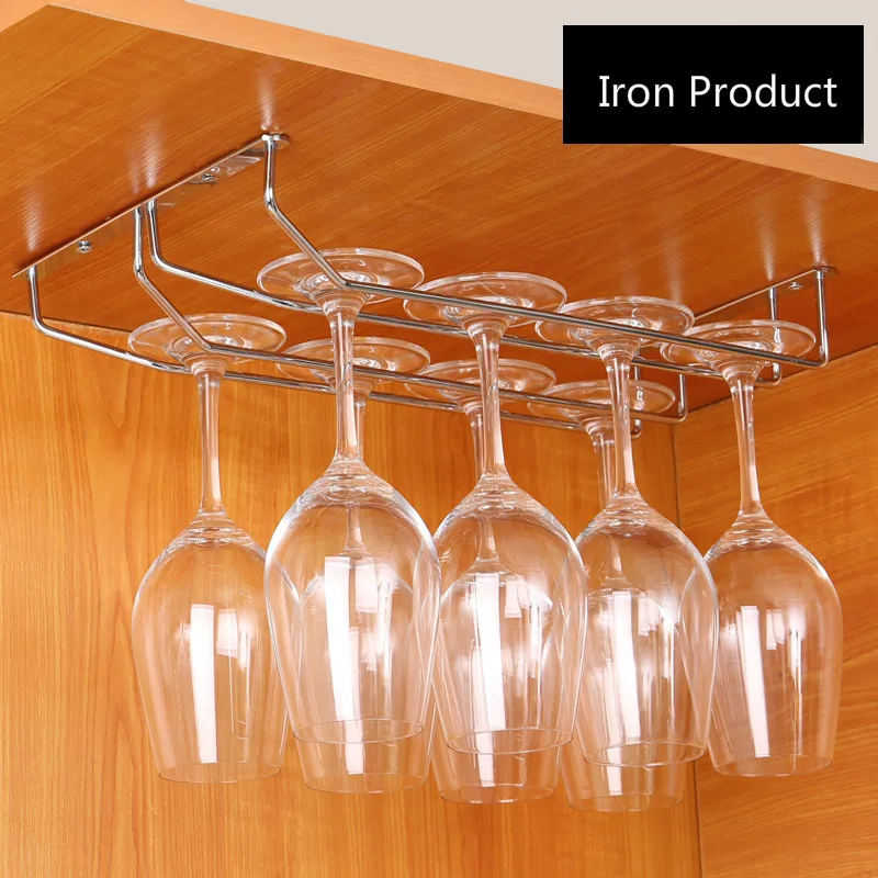 Anti-rust Plating Process Iron Red Wine Cup Stand European Creation of Home Upside-down Easy to Scrub |
