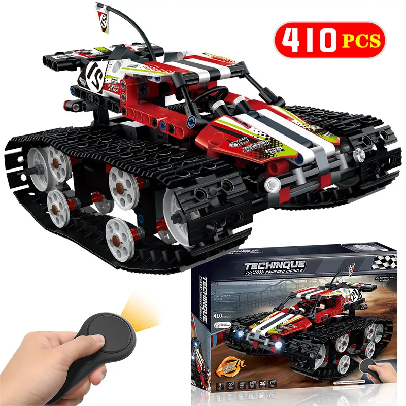 

Technic 2 Styles 410 PCS RC Remote Control Motor Tracked Racer Car Model Building Blocks Bricks Kits Toys For Children