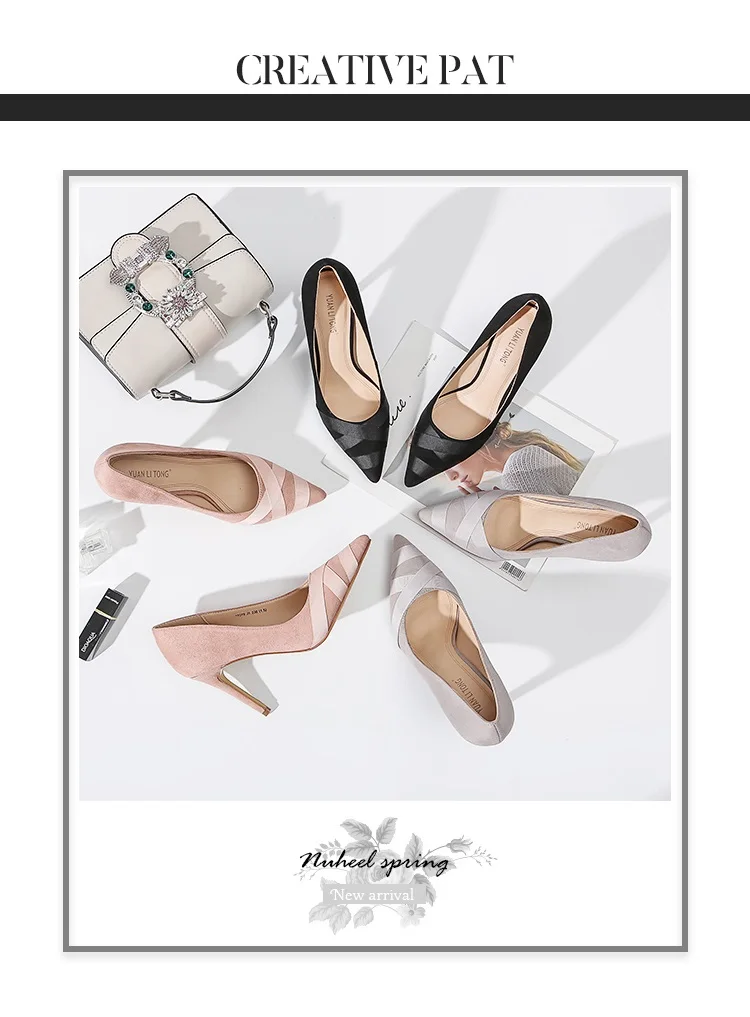 Fletiter/элегантные женские туфли-лодочки; туфли на высоком каблуке; свадебные туфли-лодочки с завязками; фирменный дизайн; туфли на высоком каблуке с острым носком; цвет черный, розовый; Размер 33