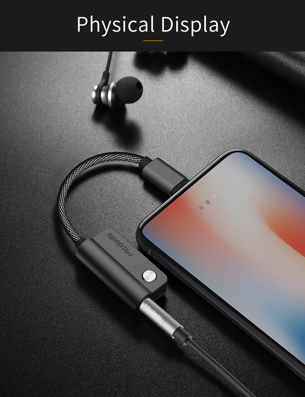 MCDODO аудио 2 в 1 адаптер для iPhone 7 8 Plus X разветвитель кабеля для iPhone до 3,5 мм разъем с зарядкой iPhone Aux кабель iOS 11