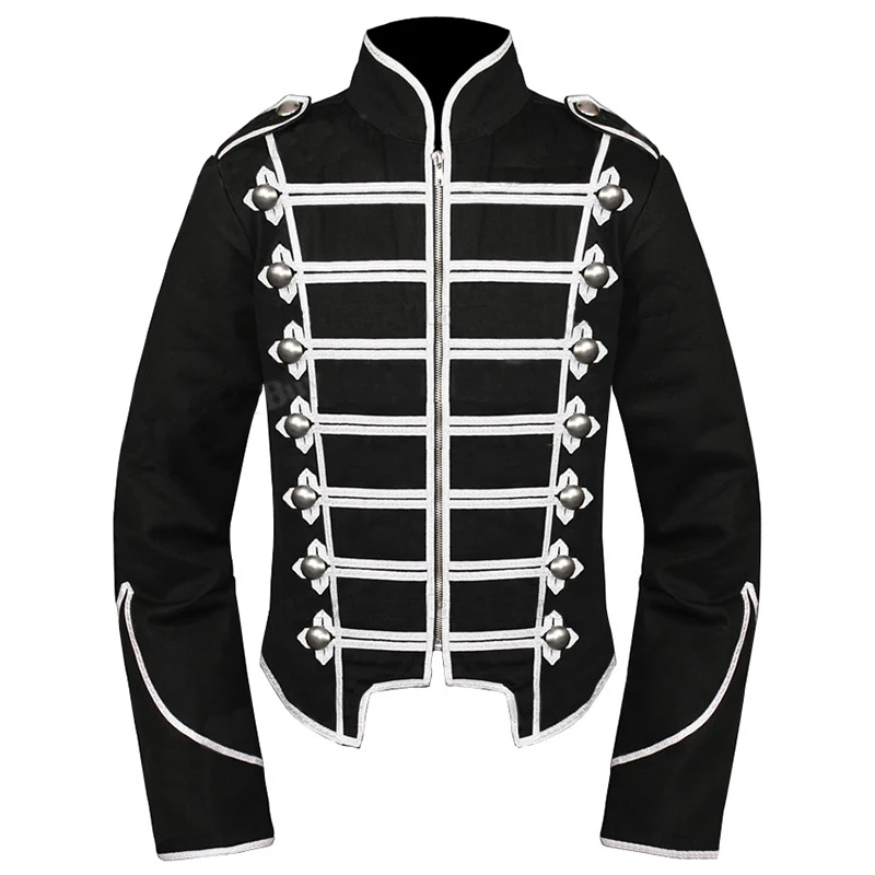 

Silver My Chemical Romance Black Parade Military Jacket Fancy Costume Adult Halloween Carnival Cosplay Costume