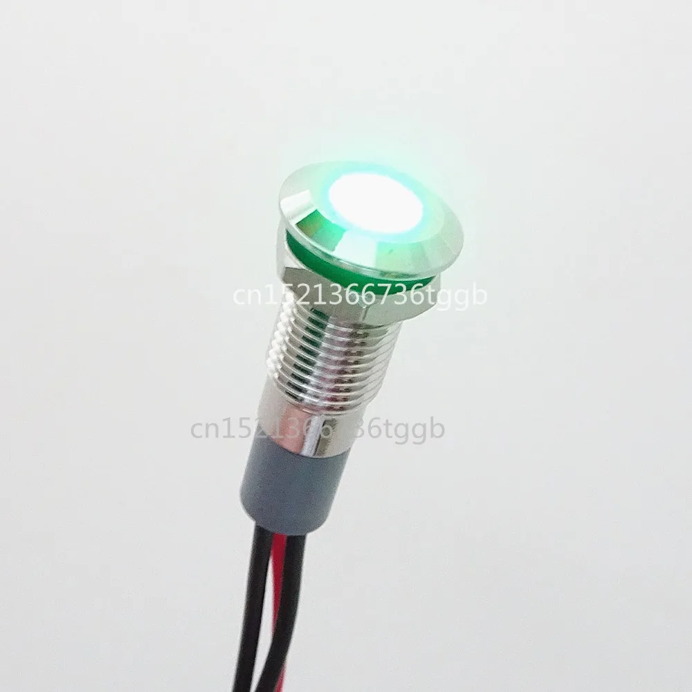 

10pcs 8mm metal waterproof signal light Double color LED light Power indicator Miniature yin Gongyang Red and green two-color