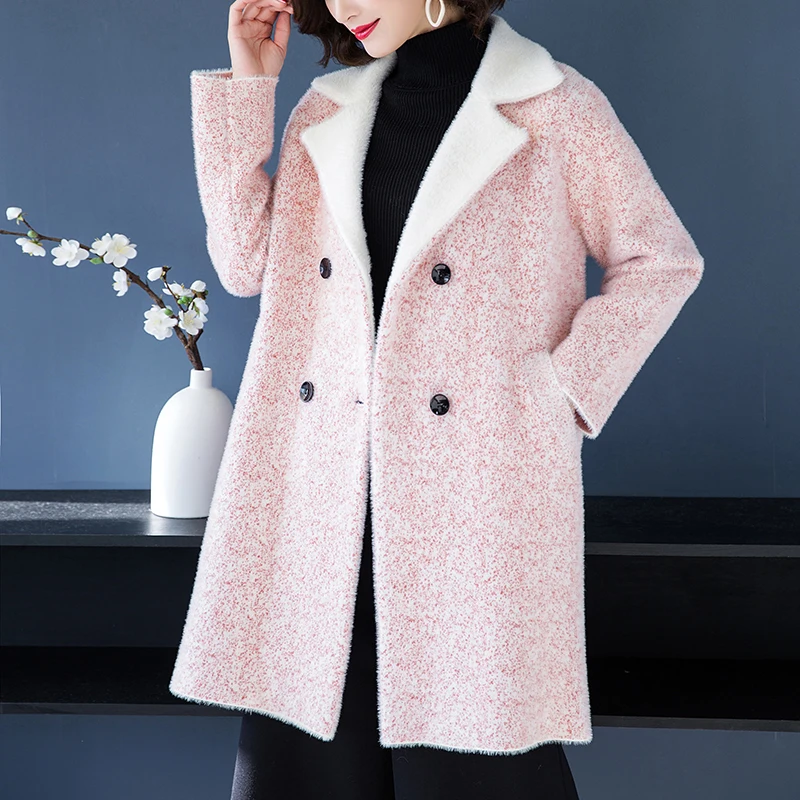 

2018 mink fur coat embellished shirt jacket mink jacket women's mink coat women's slim jacket ladies winter warm jacket