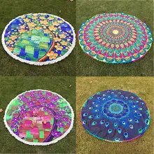 Пляжное полотенце 157 см Круглый Гобелен пляжный костюм Мандала коврик-полотенце летний подарок