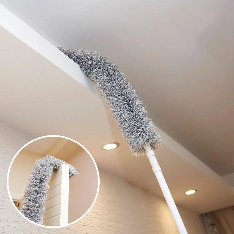 1PC Retractable Bending Dust Tweezer Household Car Dust Dusty Feather Duster Without Lint Flexible Electrostatic Dusting Brush