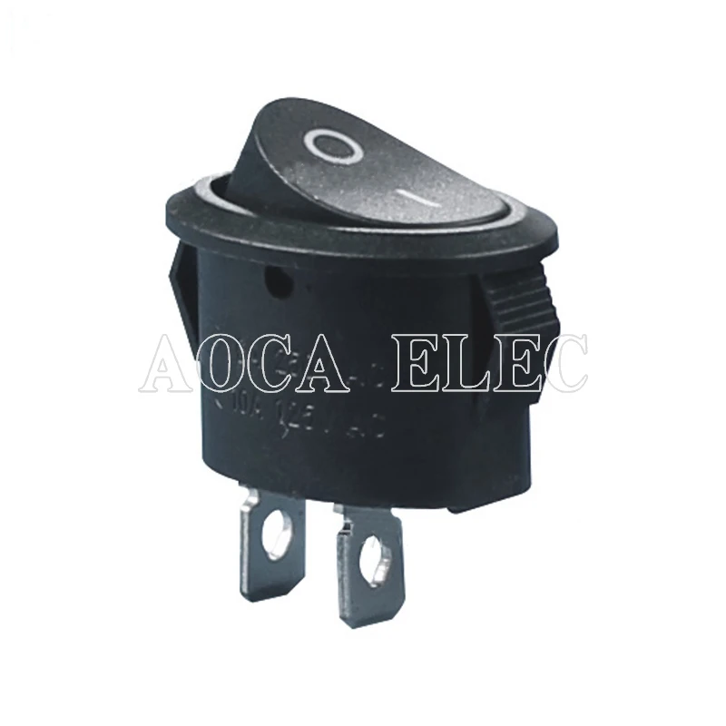100 шт. KCD1-9-101 6A 250VAC SPST ON-OFF черный овальный клавишный переключатель 2-контактный с