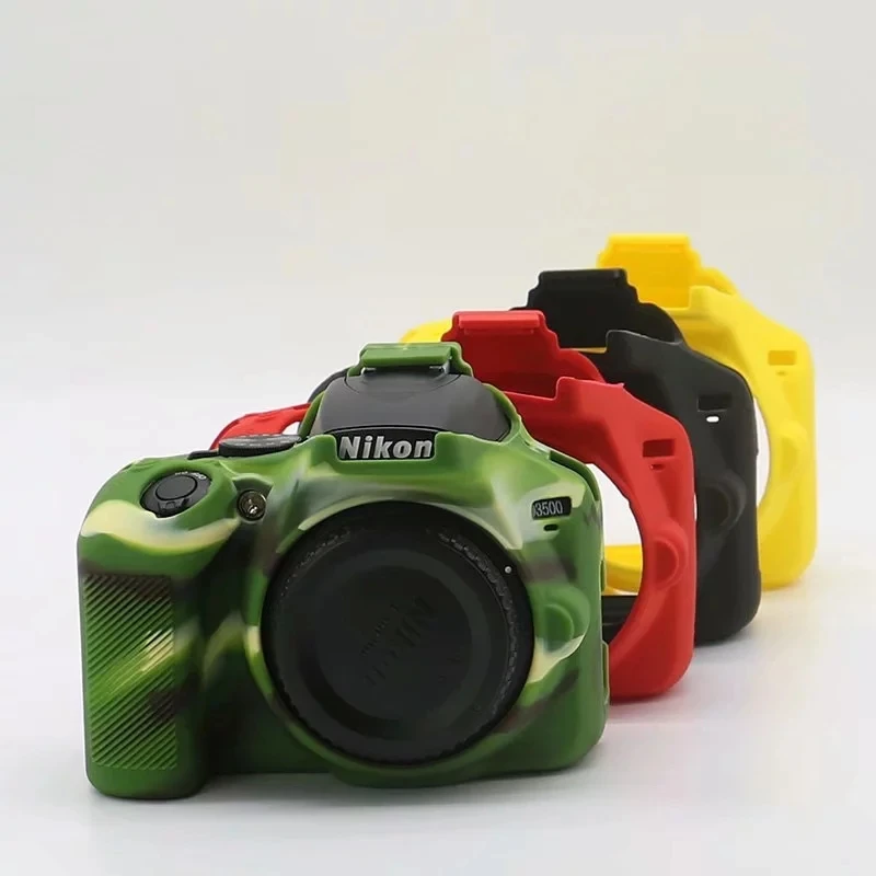 Мягкий силиконовый чехол для камеры защитный Nikon D3500 резиновый с отверстием