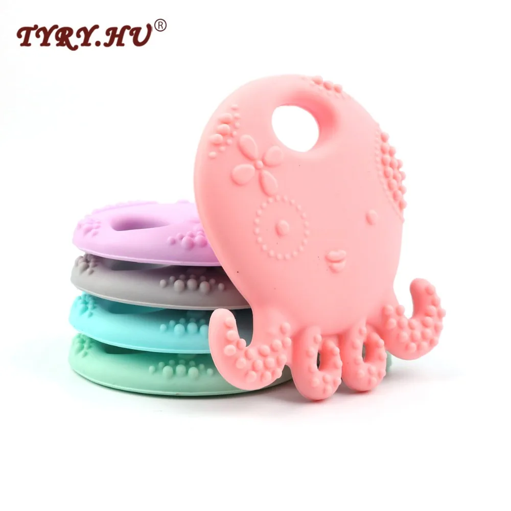 

TYRY.HU 1 Piece Silicone Teether Silicone Octopus Pendant For DIY Pacifier Clip Soother Chain BPA Free Baby Teething Chewing Toy