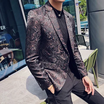 

Cashew Flowers Mens Blazers 2018 Americana Hombre Society Masculino Blazer Hombre Elegante Dg Dress Mens Stage Jackets Slim Fit