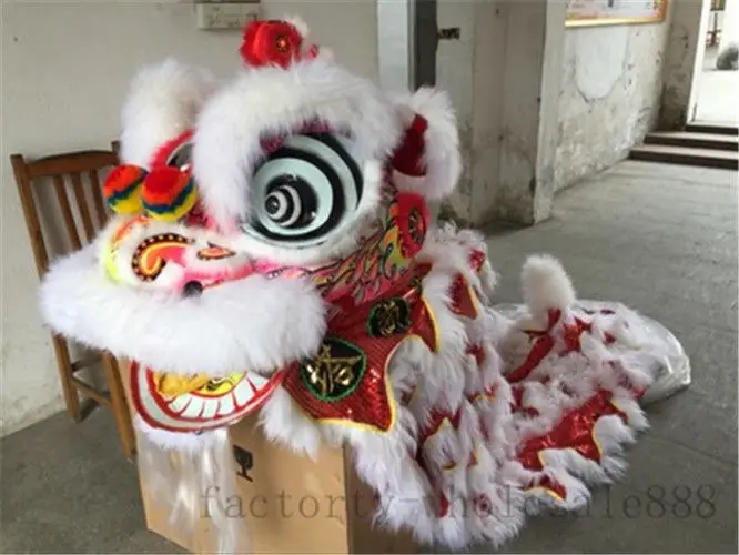 Lion Mascot Dance Costume Wool Southern Lion Chinese Folk Art For Kid Toy Unisex