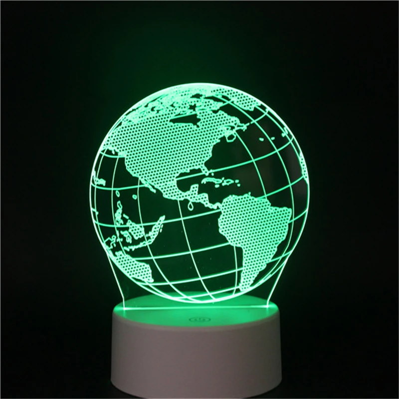 LED 3D земной шар Американский материк Am Cont акриловая Ночная лампа с сенсорным