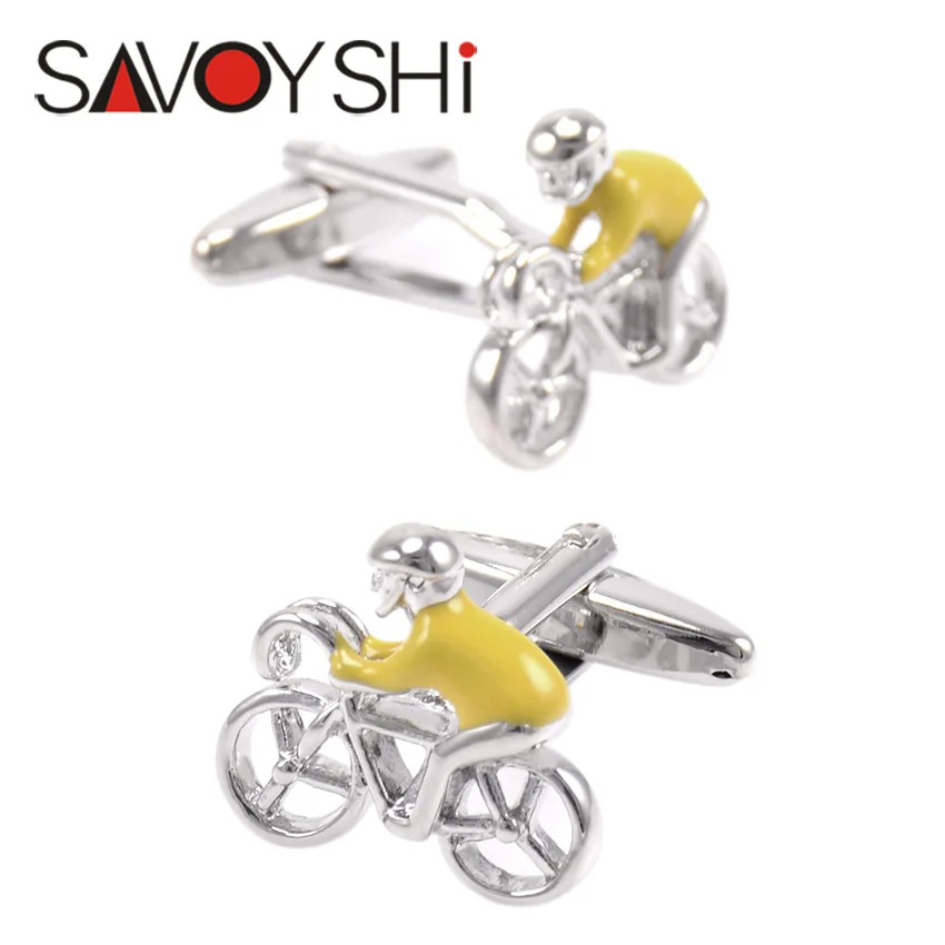 Мужские Запонки с эмалью SAVOYSHI желтые запонки высокого качества модные брендовые