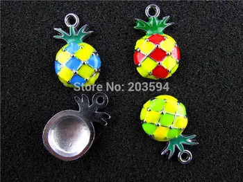 

AE419 Mix Color 20Pcs Alloy Metal Enamel Pineapple Charms Pendants 27x17mm