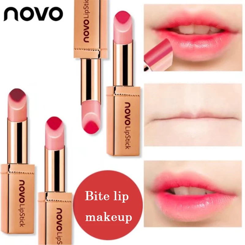 Brand NOVO Two tone Lipstick Long-lasting Lip balm Silky Moisturzing Nourishing Lipstick Makeup Waterproof 6 color New hot sale Brand NOVO Two tone Lipstick Long-lasting Lip balm Silky Moisturzing Nourishing Lipstick Makeup Waterproof 6 color New hot sale