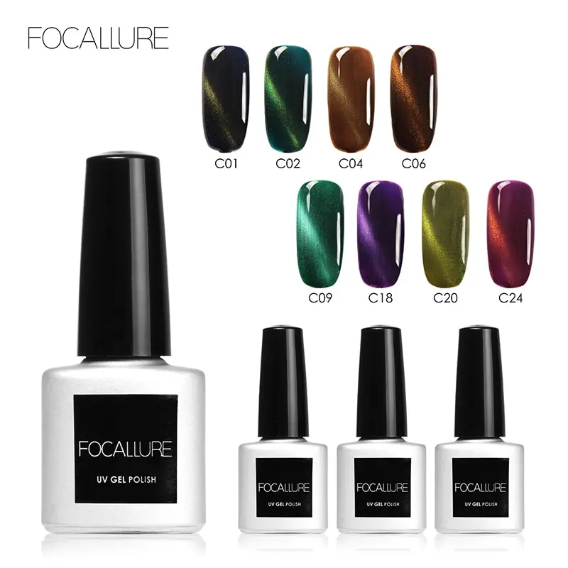 

FOCALLURE 3D Magnetic Eyes Nail Polish Gel Soak Off UV Nails Polish Chameleon Color Effect Varnish Nail Gel Polish 7ML