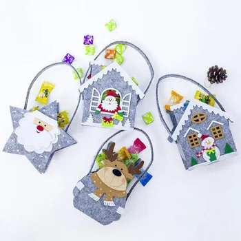 

AVEBIEN 10pcs Christmas Creative Candy Box Gift Bag Xmas Home Decoration Craft DIY Boy Girl Birthday Party Supplies Cookie Bag