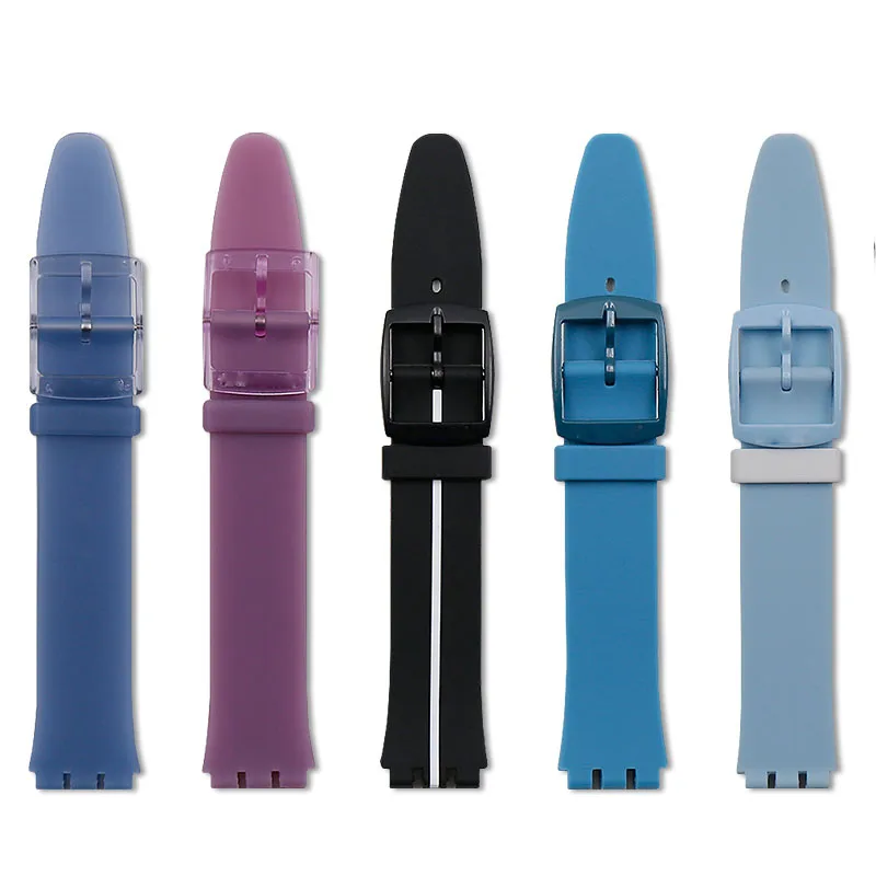 Silicone strap buckle buckle watch accessories for Swatch skin flap SFK397SFK360SFK361 sports waterproof ladies strap watch band
