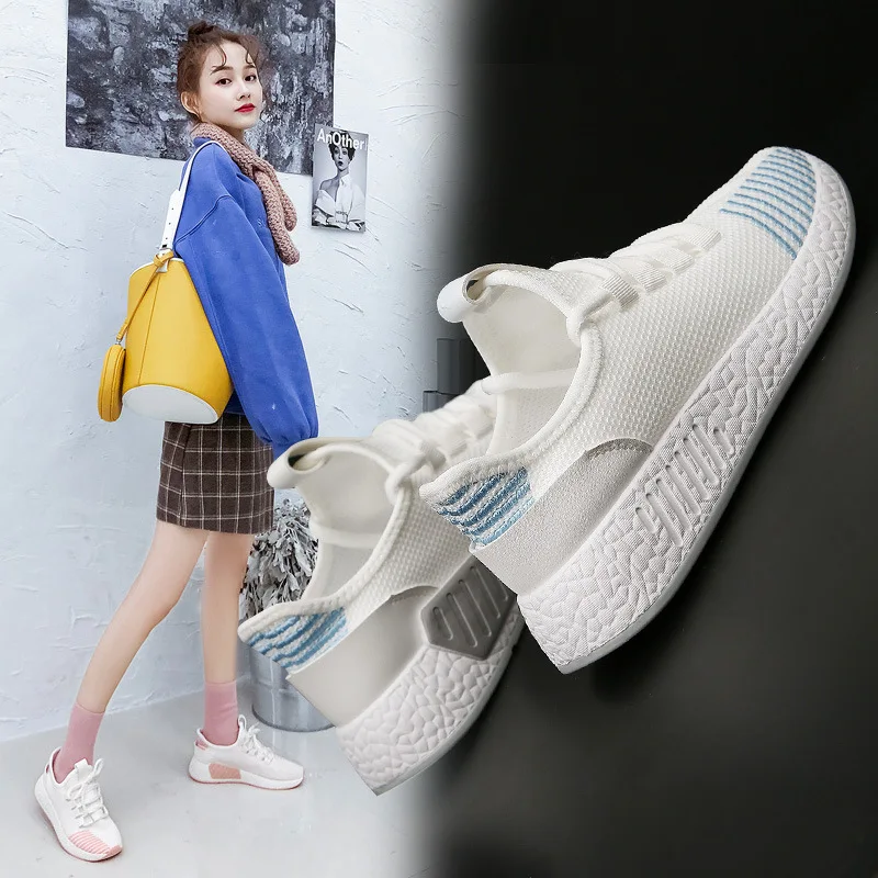 

Ins casual shoes female spring 2019 new spring Korean version of breathable flying woven