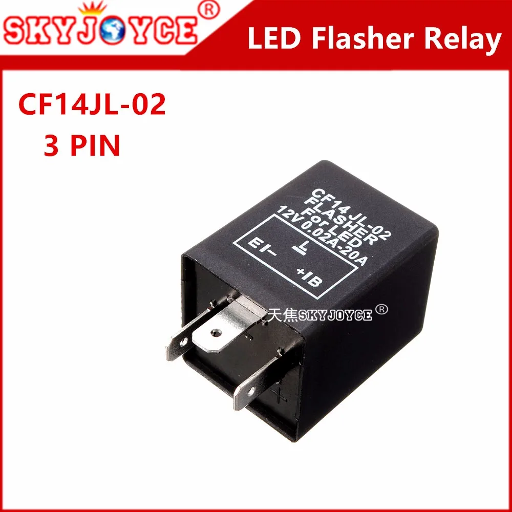 1X CF14 JL LED Flasher 3 Pin Relay Module Fix Auto Motor Turn Signal Light Error Flashing Blink LEDSMD Fast Indicator Blinker (2)