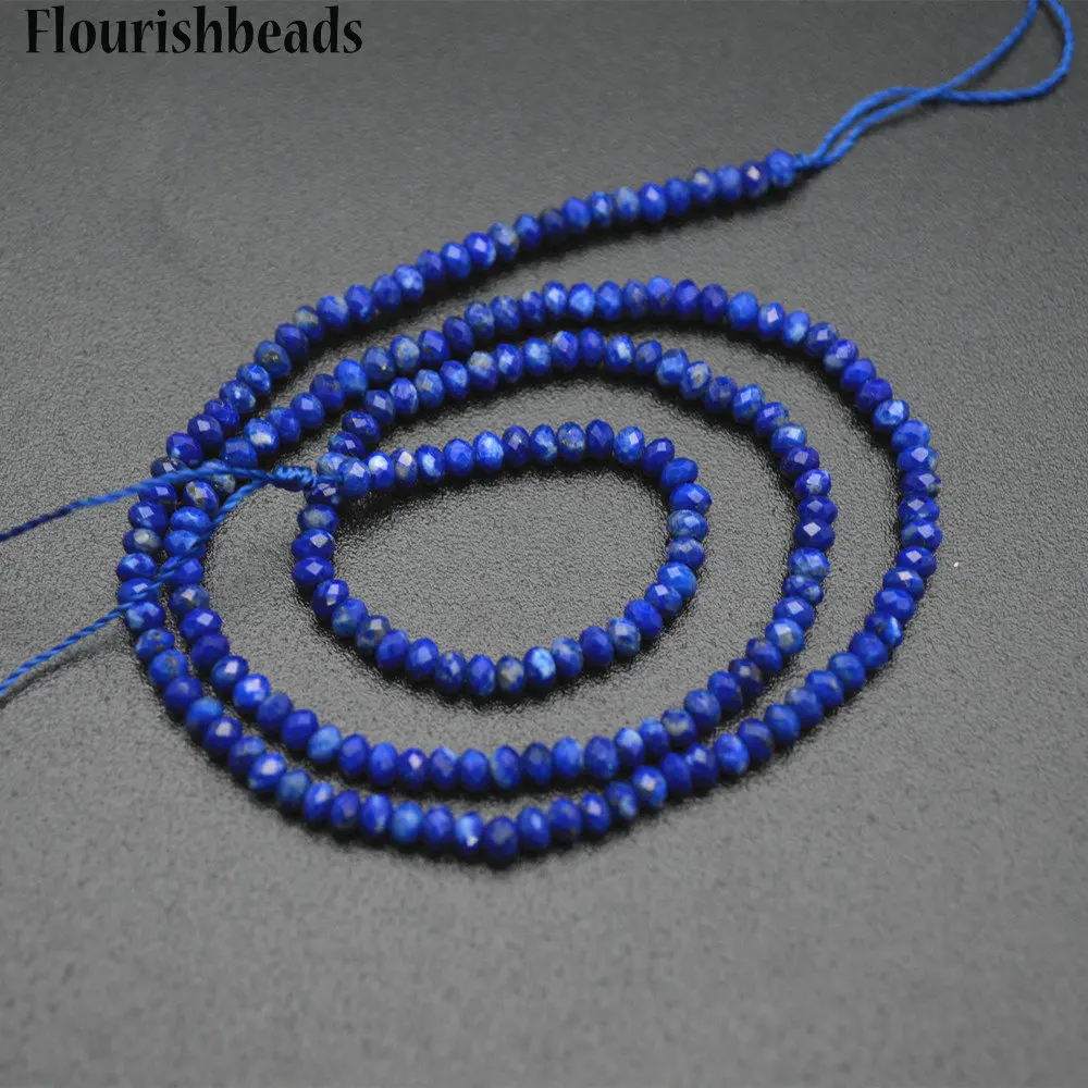

Faceted Natural Lapis Lazuli Diamond Cutting 2x3mm Stone Rondelle Loose Beads