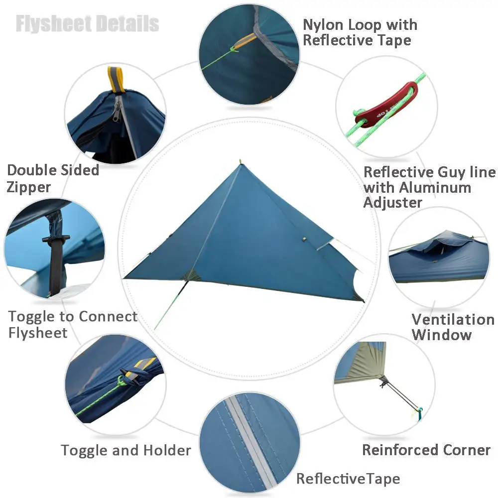 GeerTop, сверхлегкая палатка для кемпинга, для одного человека, для четырех сезонов, водонепроницаемая, без полюсов, палатки, компактная, легкая установка для походов, для туризма, на открытом воздухе, для туризма