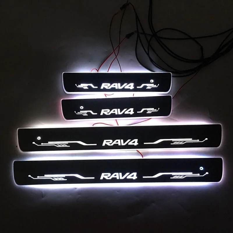  For RAV4 Door Dynamic LED Lamp Sill Scuff Plate Welcome Pedal Car Styling Accessories Twinkle Door  - 33028501980