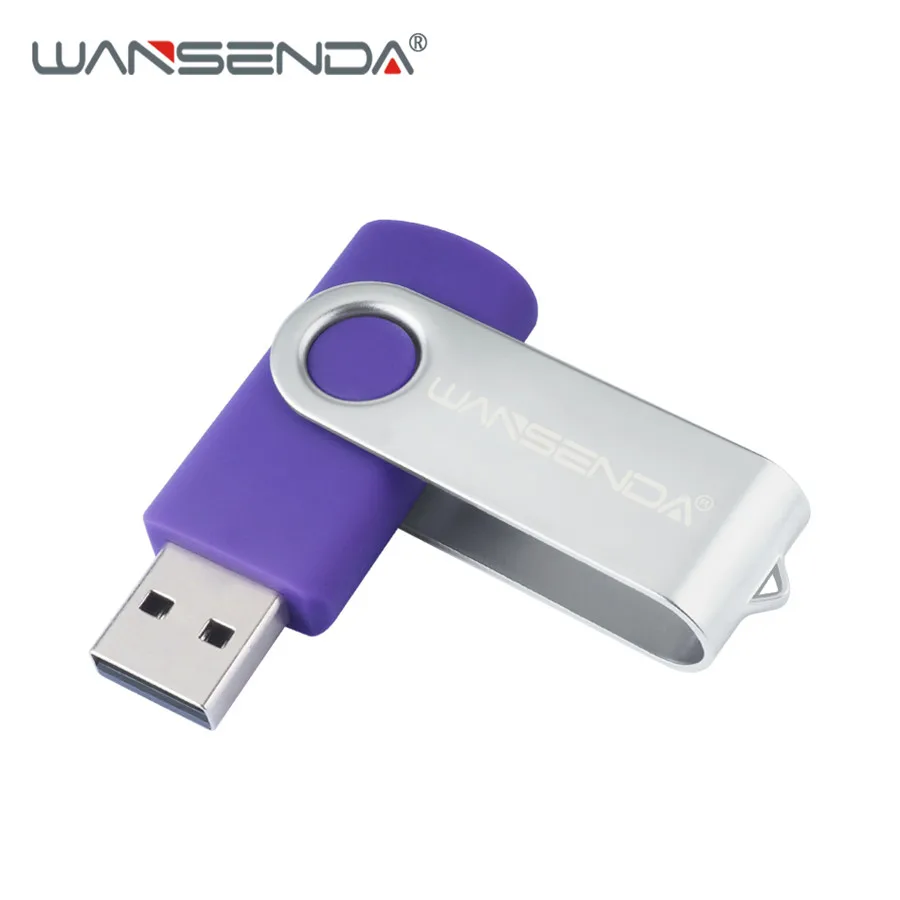 Wansenda, вращающийся Usb флеш-накопитель, 128 ГБ, 64 ГБ, Usb флешка, 4 ГБ, 8 ГБ, 16 ГБ, 32 ГБ, флешка, высокое качество, 256 ГБ, Usb карта памяти - Цвет: Фиолетовый