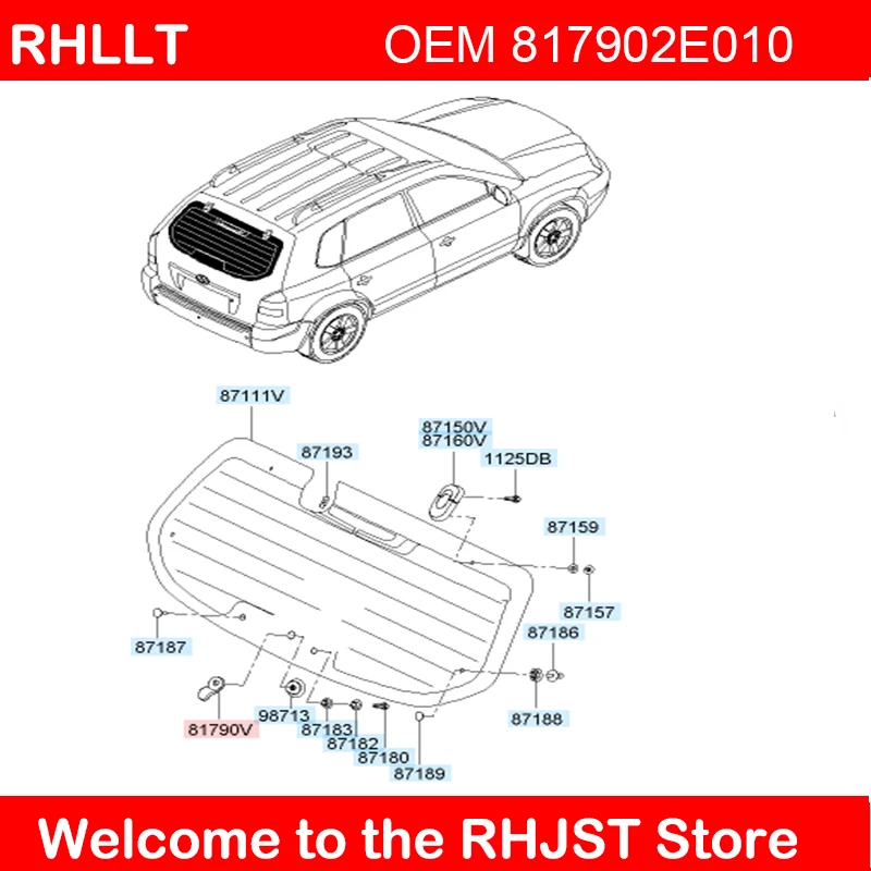 Для hyundai Tucson 05-10 для kia sportage 05-10 хвост ворота стекло сцепление в сборе подлинный OEM 817902E010