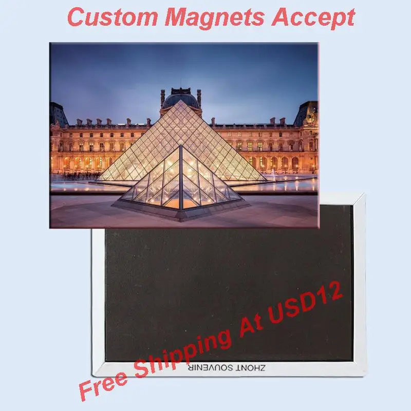 Louvre museum, Arc DE triomphe, Paris France tourist souvenirs, magnetic fridge magnets, home decoration crafts