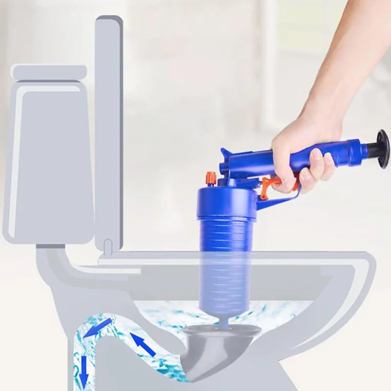 

Air Pump Toilet Drain Cleaner Sewer Tools Kitchen Bathroom Dredge Plunger Basin Pipeline Clogged Cleaning Tool Set