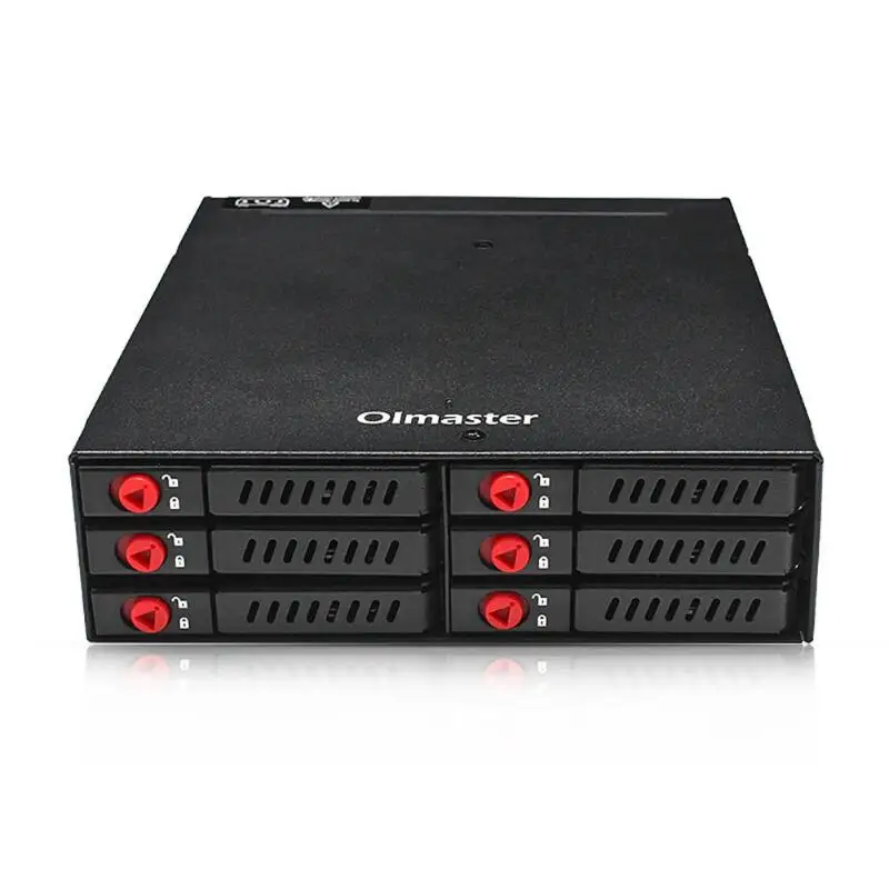

Olmaster PC Case 6 Bay Hard Disk Drive Rack Extraction Box for 2.5 inch SATA Mechanical HDD SSD For 5.25 Drive Bay