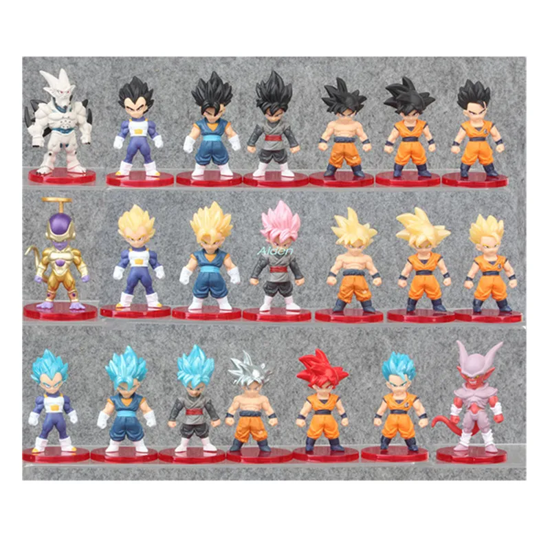 

24 Pcs/set Dragon Ball Son Goku Beerus Master Roshi Piccolo Torankusu Majin Buu Vegeta PVC Action Figure Toy OPP 7-8CM B2262