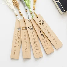 1 шт. китайские деревянные закладки с кисточками студенческие забавные текстовые закладки Обучающие принадлежности закладки для чтения