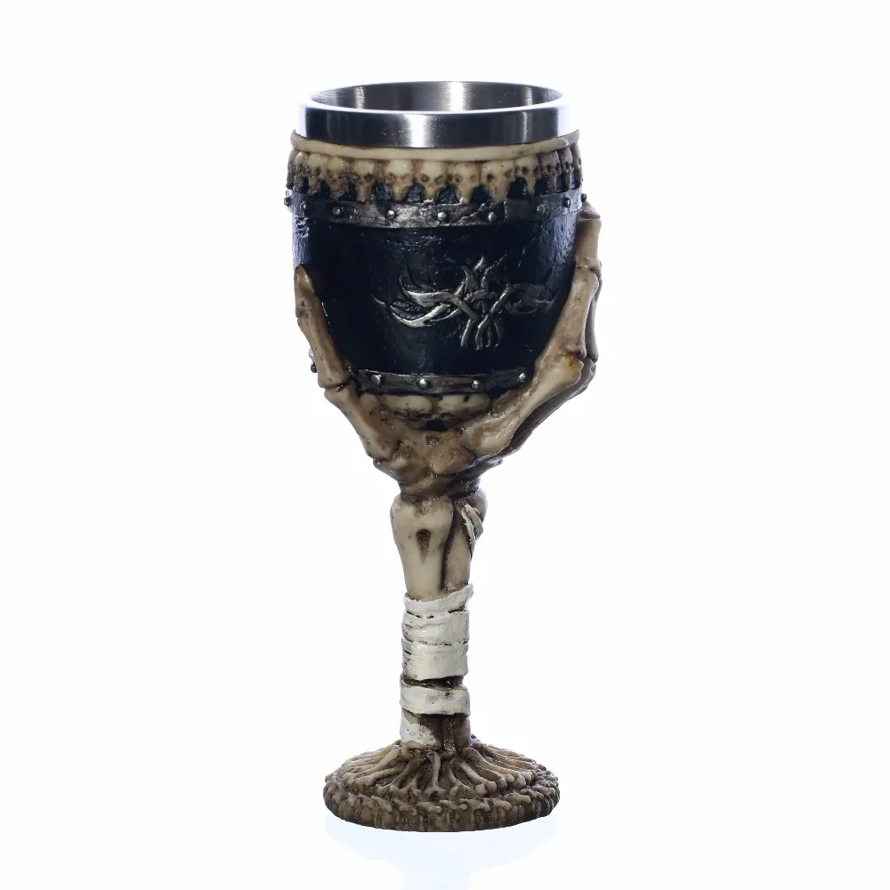 

Horror Skull Cup Wine Goblet With Hand Bone As A Gift For Easter Halloween Bar Party Decor