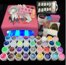 Burano 36W UV Lamp & 36 Colors UV Gel Nail polish Art Tools polish nail Set Kit building gel manicure set a seto of tools