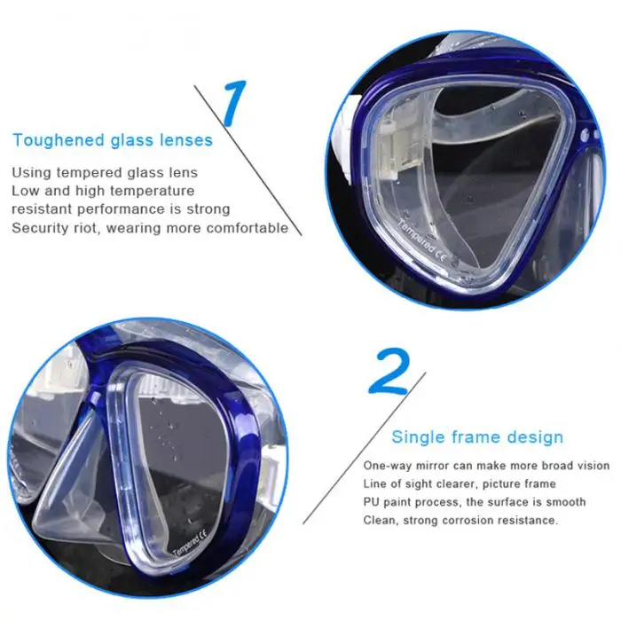 Очки для подводного плавания противотуманные прозрачные широкие очки для плавания для летнего плавания BHD2