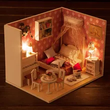 IiE создать кукольный домик Q008 queen мечта Miniatrue DIY Kit с подсветкой и Пылезащитный чехол