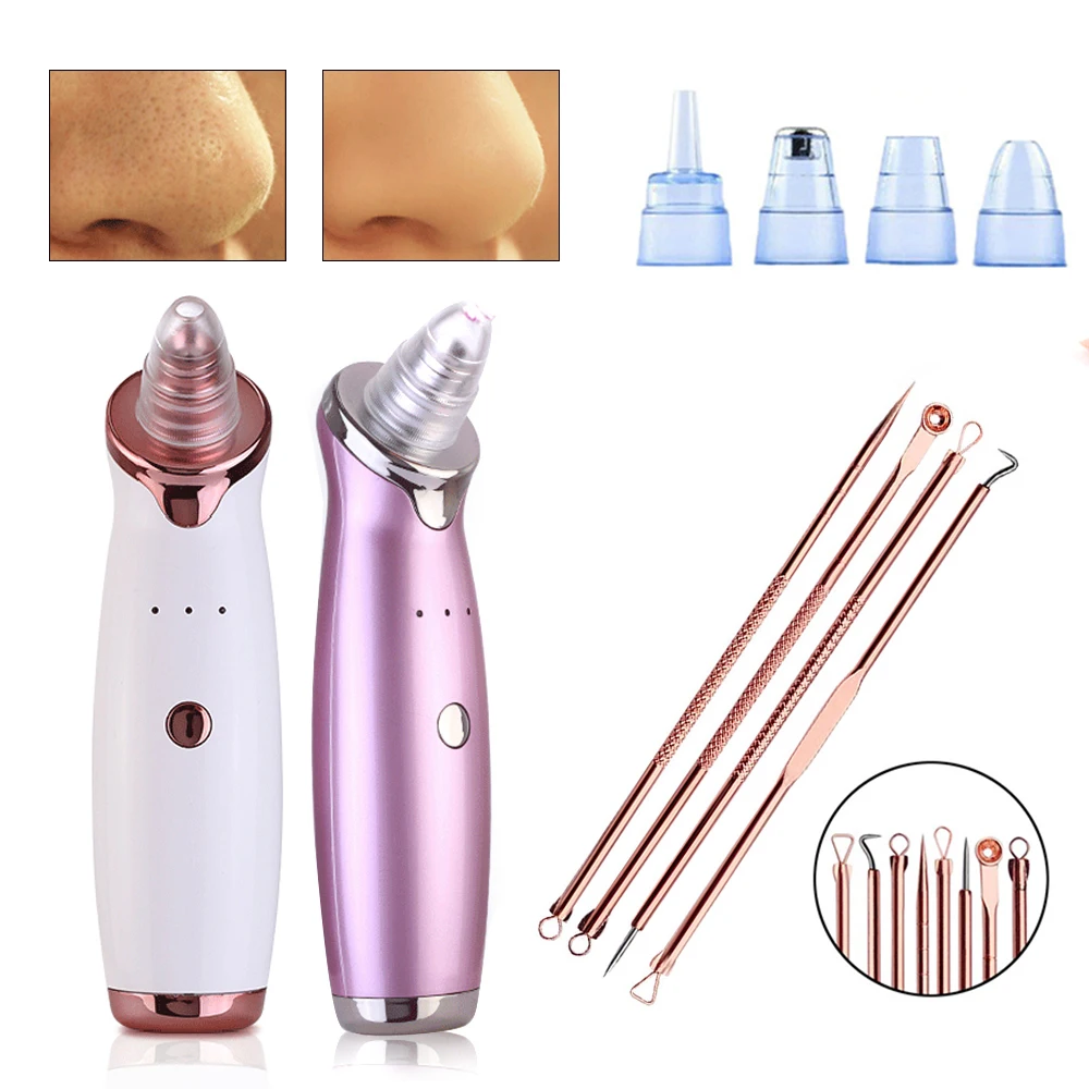 

Blackhead Vacuum Extractor 4Pcs Blackhead Remover Tool Acne Extractor black point vacuum pore cleaner Tool Blemish Remover