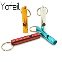 Pendentif sifflet multifonction en métal pour l'extérieur, avec porte-clés, pour survie en plein air, urgence, taille Mini, sifflet, cadeau d'équipe
