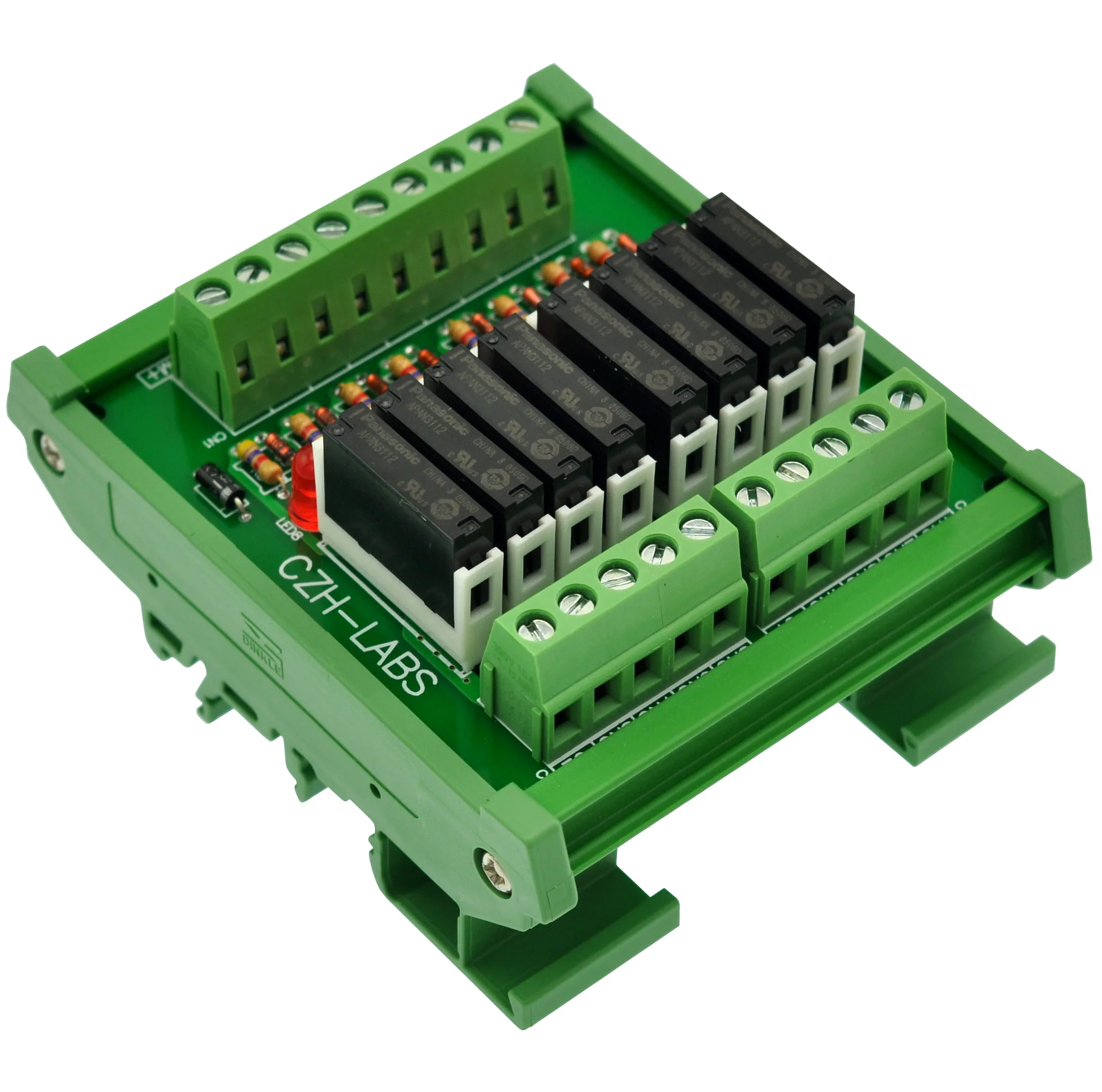 Тонкий DIN рейку крепление DC12V раковина/NPN 8 SPST NO 5A модуль реле питания PA1a 12V|module