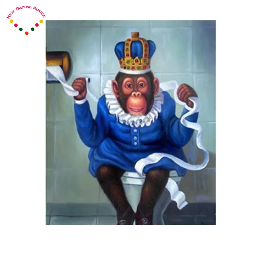 Аксессуар для ванной комнаты картина из страз Gorillas мозаика в виде короны