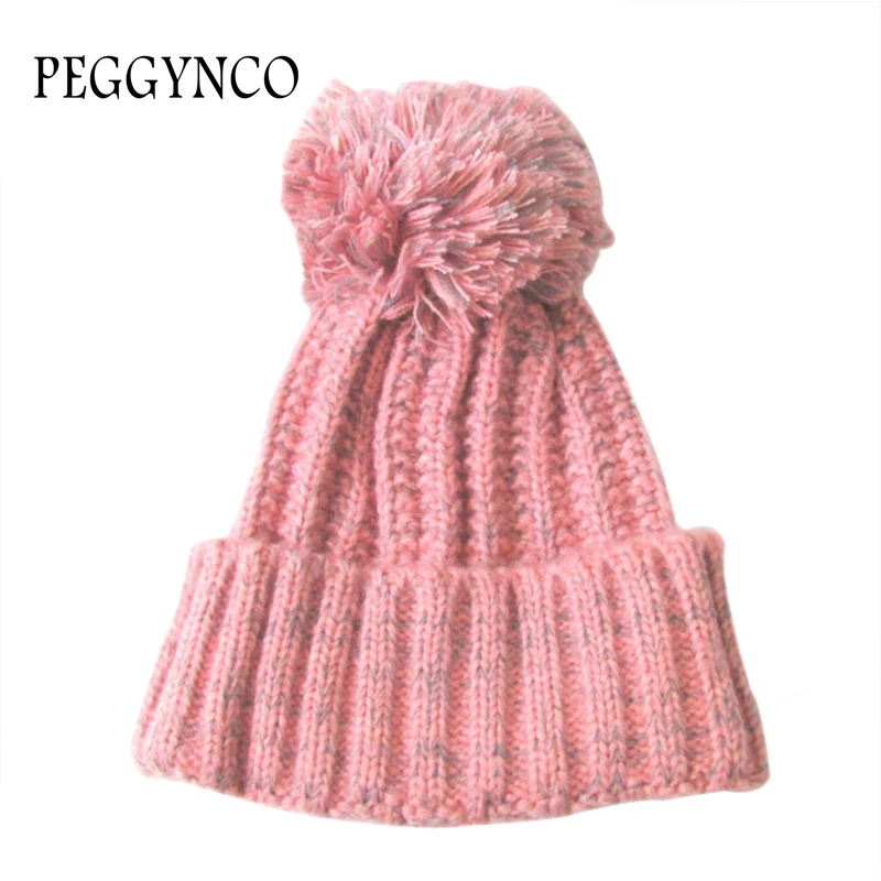 Bleu rose crochet bonnet avec pompon hiver froid meilleure