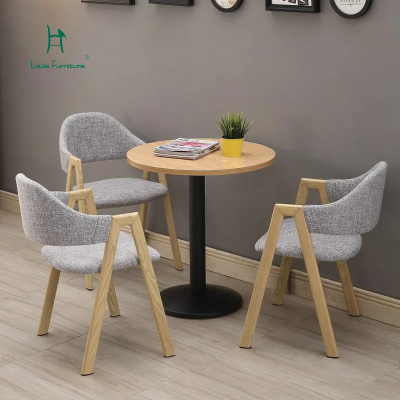 

Louis Fashion Cafe Furniture Sets Modern Simple Europe and America Solid Wood