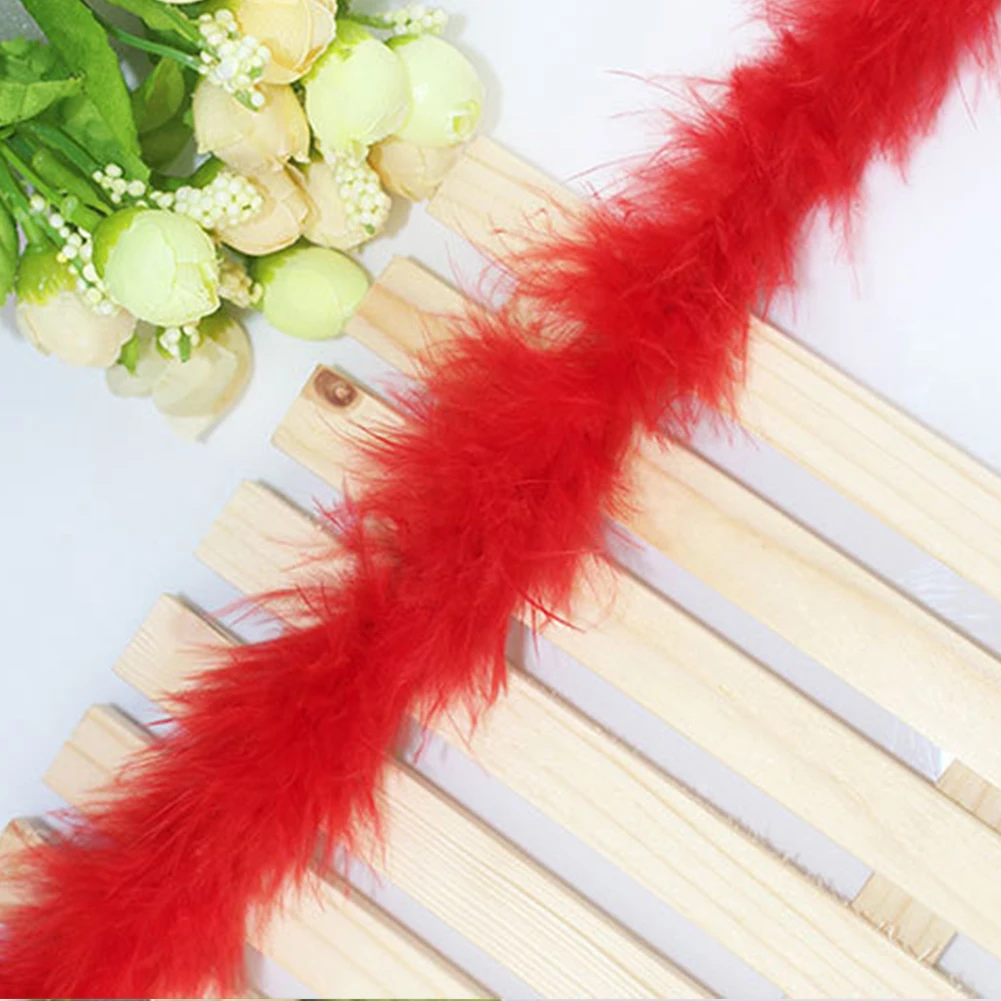 Red 2 м Плюшевые Пушистые ленты обрезки Струны DIY мягкие искусственные перья вечерние украшения на платье - Цвет: Red