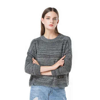 

2017 Fashion Korean Preppy Oversized Women Stip Sweater Pullovers Long Sleeve Loose Female Lady Autumn Knitting Sweaters Tops