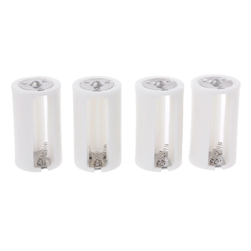 

New 4Pcs 3 AA To D Size Battery Holder Converter Adapter Switcher Plastic Case Box
